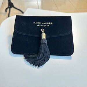 Marc Jacobs Black Velvet Clutch with Tassel Detail